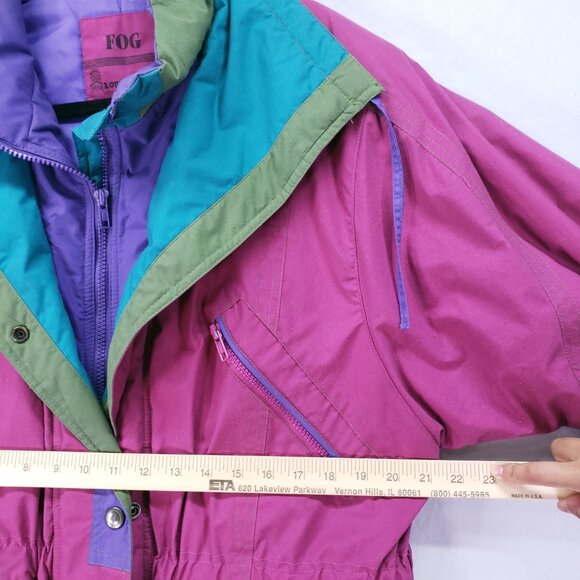 Vintage London Fog Thinsulate Multicolor Colorful Winter Ski Puffer Jacket Med - Picture 5 of 16
